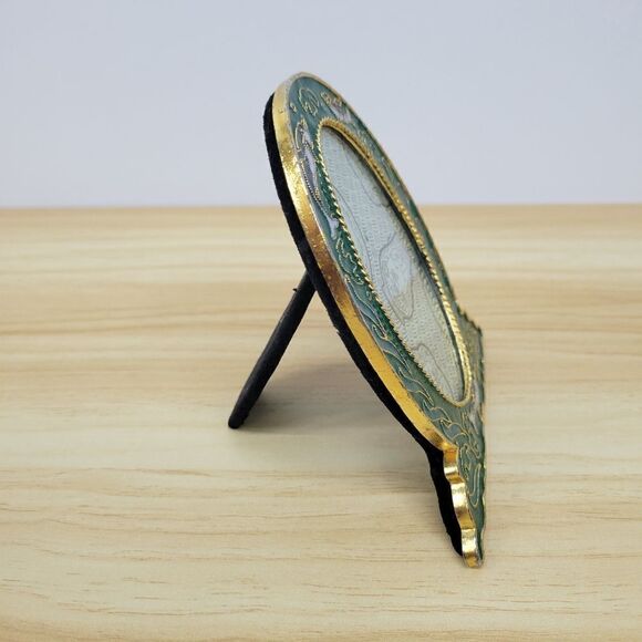 Vintage Cloisonne Dolphin Tabletop Picture Frame - Picture 4 of 10